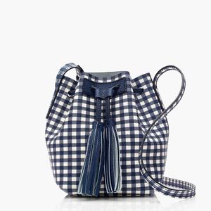 NWT JCrew Mini Bucket Bag in Gingham